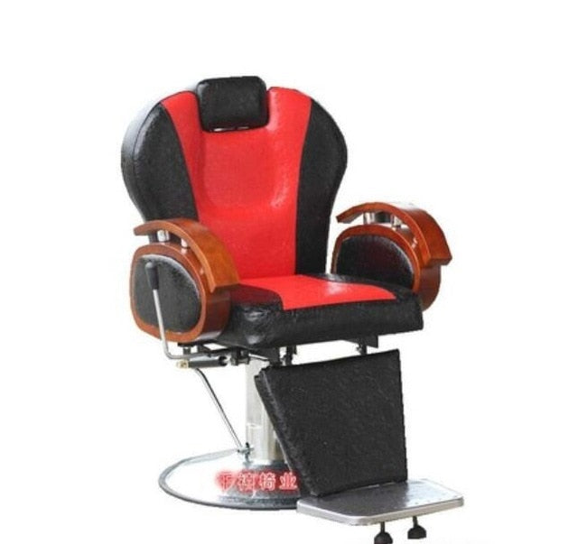 Old-fashioned solid wood men's lifting and lowering shaving chair hairdressing barber chair hot dyeing hair cutting chair