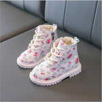 2020 Autumn/Winter Children Boots Boys Girls Leather Martin Boots Plush Fashion Waterproof Non-slip Warm Kids Boots Shoes 21-30