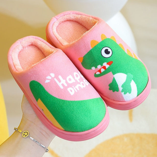 cotton warm children slippers for boy light anti-slip home shoes kids soft sole plush slippers winter