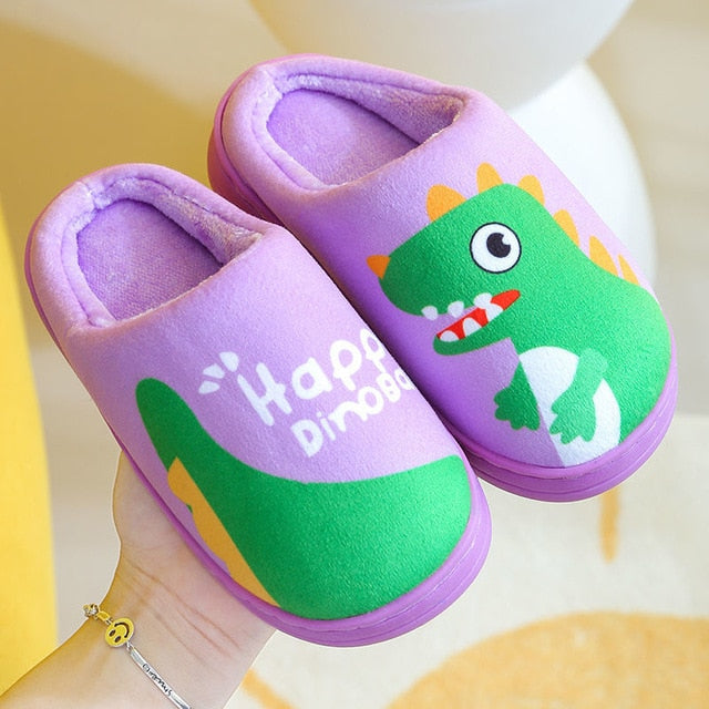 cotton warm children slippers for boy light anti-slip home shoes kids soft sole plush slippers winter