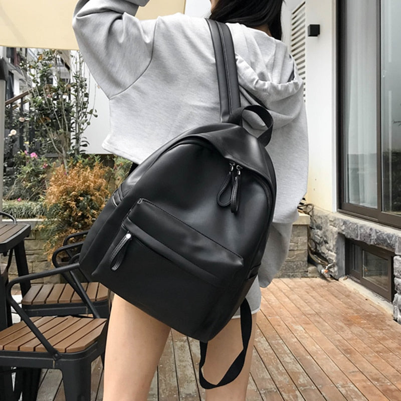HOCODO 2020 Fashion Women Backpack High Quality Female Soft PU Leather School Bag For Teenager Girls Travel Shoulder Bags