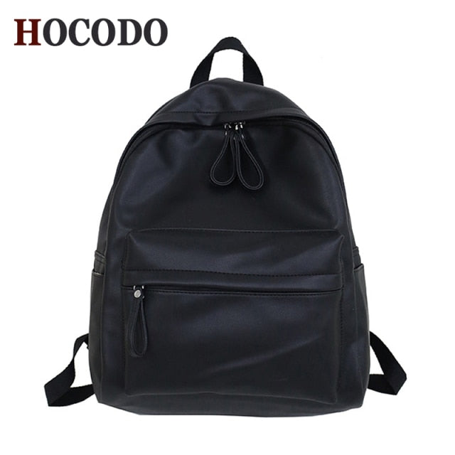HOCODO 2020 Fashion Women Backpack High Quality Female Soft PU Leather School Bag For Teenager Girls Travel Shoulder Bags