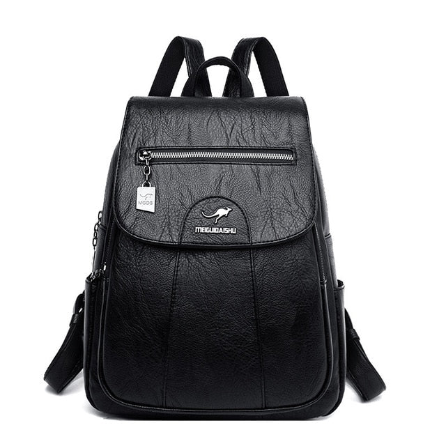 2020 Women Leather Backpacks High Quality Female Vintage Backpack For Girls School Bag Travel Bagpack Ladies Sac A Dos Back Pack