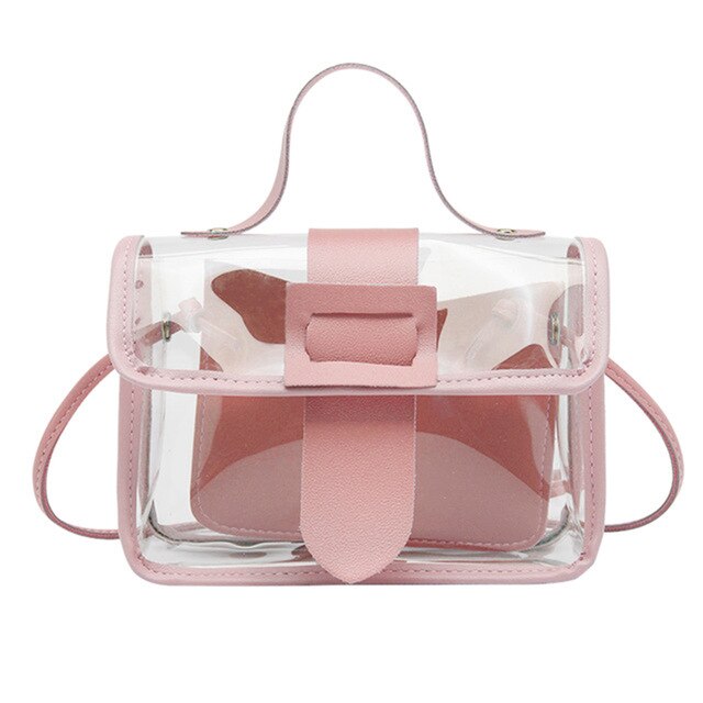 2020 Trend Small Women Crossbody Bag Clear Ladies Jelly Transparent  Purse Candy Color Shoulder Bag Mini Purses