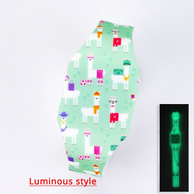 New Luminous Unicorn Child Watches For Girl Ocean World LED Watch Kids Student Electronic Watch Clock Reloj Infantil