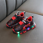 Brand spiderman kids shoes boys girls led luminous Toddler sport sneakers baby children kids casual PU sneakers