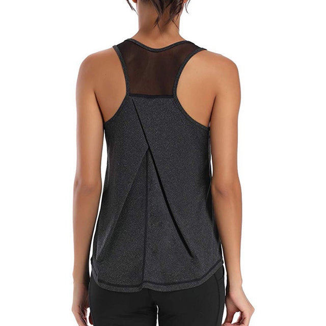 Women Workout Yoga Shirts Sexy Sleeveless Pleated Gym Shirts Athletic Racerback Tank Top Sports Wear Running Shirt Vest Training