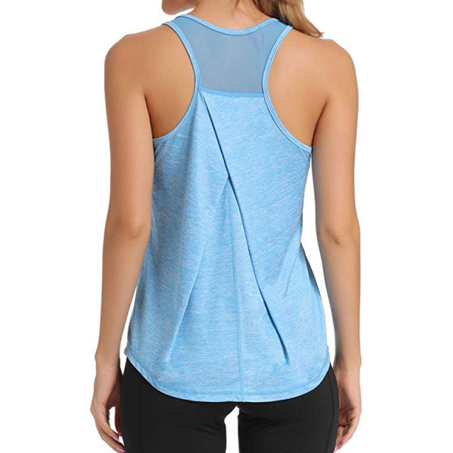 Women Workout Yoga Shirts Sexy Sleeveless Pleated Gym Shirts Athletic Racerback Tank Top Sports Wear Running Shirt Vest Training