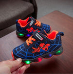 Disney Cartoon Boys Spiderman Shoes Child Luminous Sneakers Brand Mesh footwear Kids LED Flashing Shoes Baby Casual Shoe