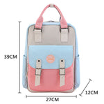 TINYAT Candy women canvas backpack waterproof feminina laptop backpack 15 Pink Patchwork school backpacks bags for teenage girls