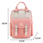 TINYAT Candy women canvas backpack waterproof feminina laptop backpack 15 Pink Patchwork school backpacks bags for teenage girls
