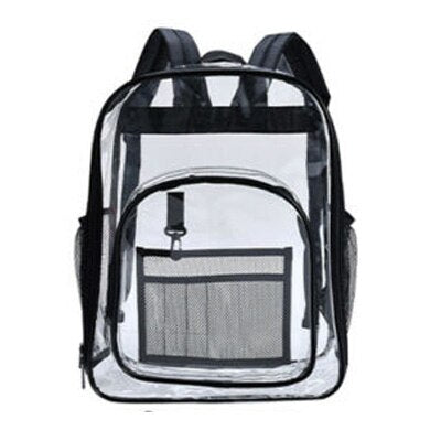 Large Clear Transparent Backpack Stadium Security School Book Bag Travel Black Women Backpack Purse for Girl High Quality Female