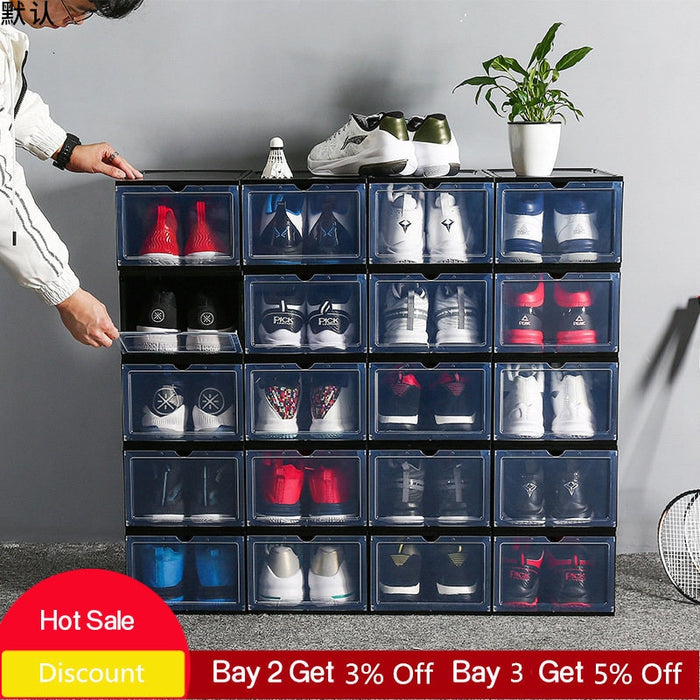 1Pcs Basketball Drawer Shoe Box Shoe Organizer Shoes Box  Transparent Plastic Thickened Dustproof  Shoes Display Wall