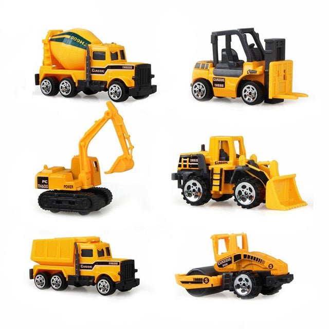 Big Truck & 6PCS Mini Alloy Diecast Car Model 1:64 Scale Toys Vehicles Carrier Truck Engineering Car Toys For Kids Boys