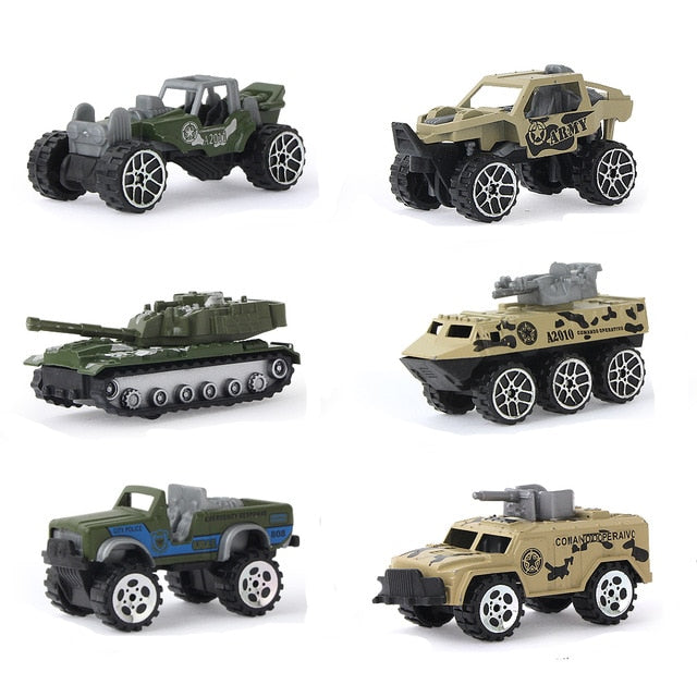 Big Truck & 6PCS Mini Alloy Diecast Car Model 1:64 Scale Toys Vehicles Carrier Truck Engineering Car Toys For Kids Boys