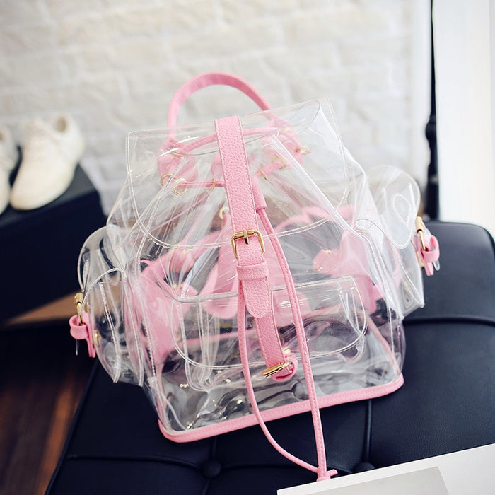 2020 Hot Sale New Jelly Shoulder Bag Transparent Bags Korean Version Casual Female Bag Clear Personalized Backpacks BAGM6163