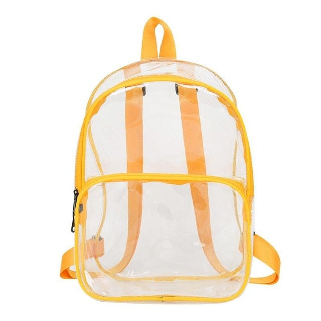 Unisex Waterproof Clear Transparent PVC Backpack for Adults and Students Women School Bags Knapsacks Shoulder Bags