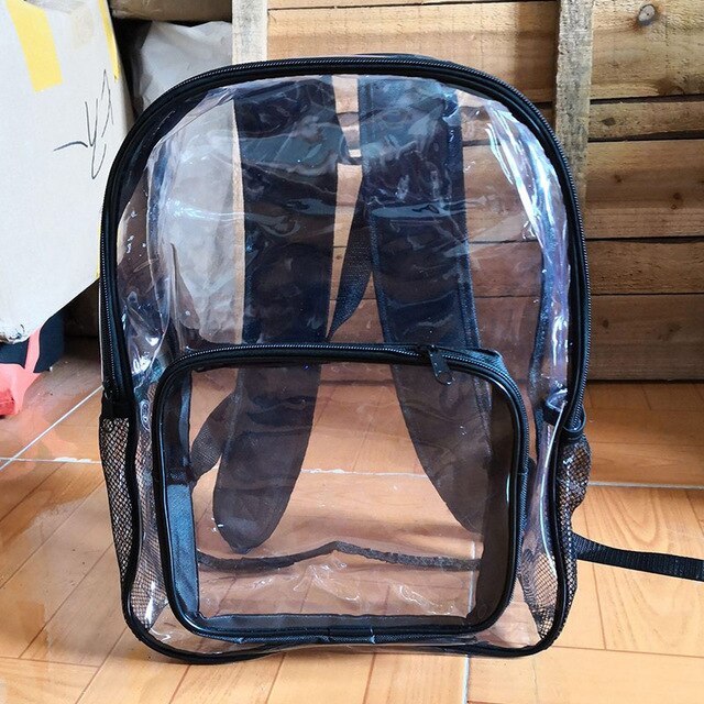 Aosbos PVC Waterproof Transparent School Bag See Through Backpacks High Quality Large Capacity Backpack Clear Travel Bag Pack