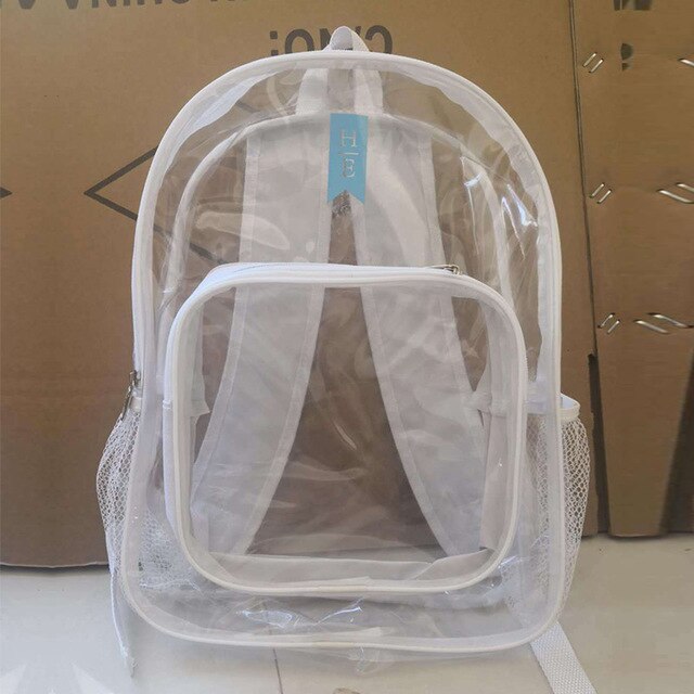 Aosbos PVC Waterproof Transparent School Bag See Through Backpacks High Quality Large Capacity Backpack Clear Travel Bag Pack