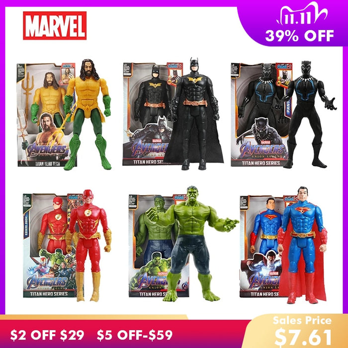 12''/30cm Marvel Avengers Toys Venom Batman Flash Superman Spiderman Thanos Hulk Iron Man Thor Action Figure Model For Kid Gifts