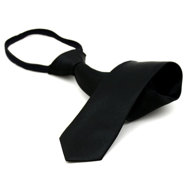 School Boy Uniform Necktie Kids Children Wedding Tie Solid Colour Elastic Band