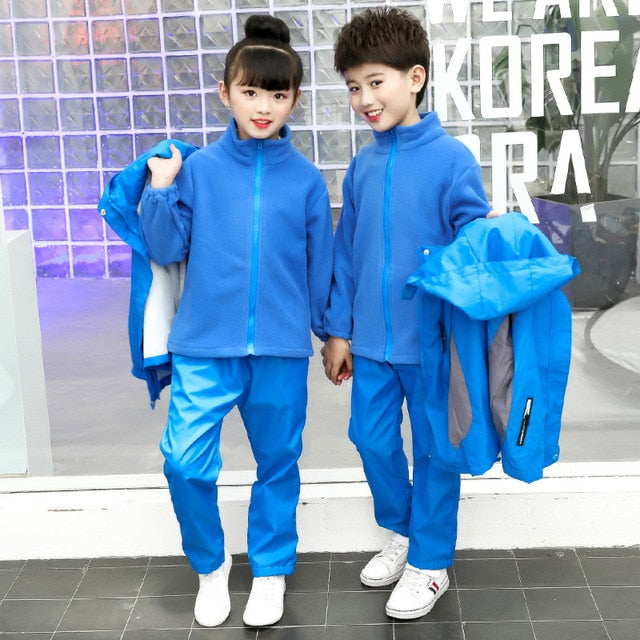 Autumn Winter Children's School Uniforms Sets Kids Boys Jacket Sweatshirt Pants 3pcs Clothing Sets Girls Outdoor Sports Costume