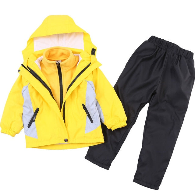 Autumn Winter Children's School Uniforms Sets Kids Boys Jacket Sweatshirt Pants 3pcs Clothing Sets Girls Outdoor Sports Costume