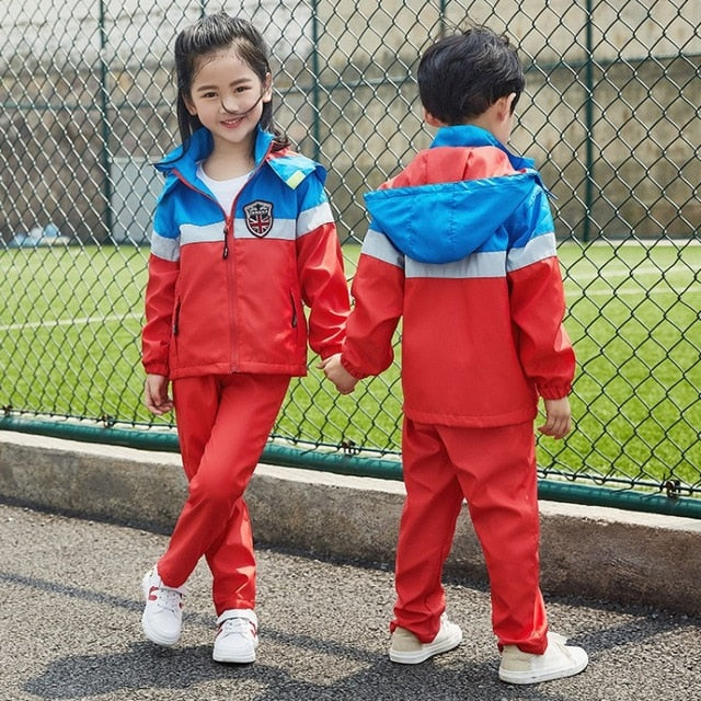 Autumn Winter Children's School Uniforms Sets Kids Boys Jacket Sweatshirt Pants 3pcs Clothing Sets Girls Outdoor Sports Costume