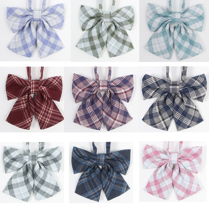 Hot Jk Uniform Japanese High School Orthodox Lattice Uniform Bow Tie Fashion School Uniform Girls/boys Bowtie Shirt Accessories