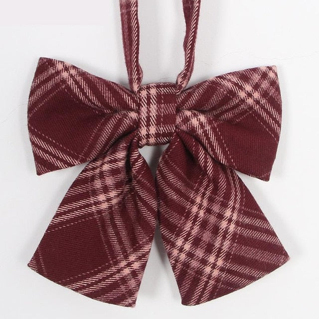 Hot Jk Uniform Japanese High School Orthodox Lattice Uniform Bow Tie Fashion School Uniform Girls/boys Bowtie Shirt Accessories