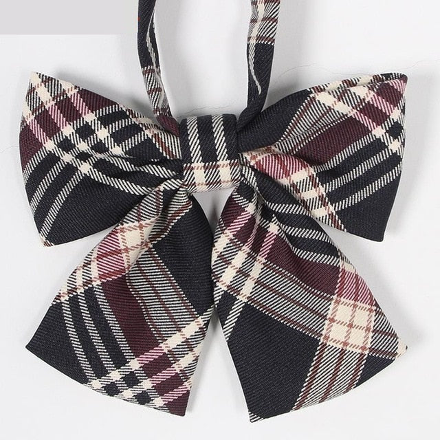 Hot Jk Uniform Japanese High School Orthodox Lattice Uniform Bow Tie Fashion School Uniform Girls/boys Bowtie Shirt Accessories