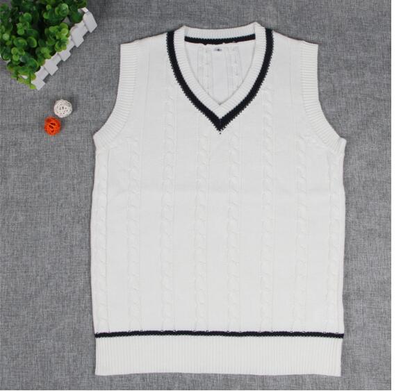 2021  School Uniform Sweaters Vest For Girls Boys British Student Uniforms V- neck Vest Sweaters Tank Top