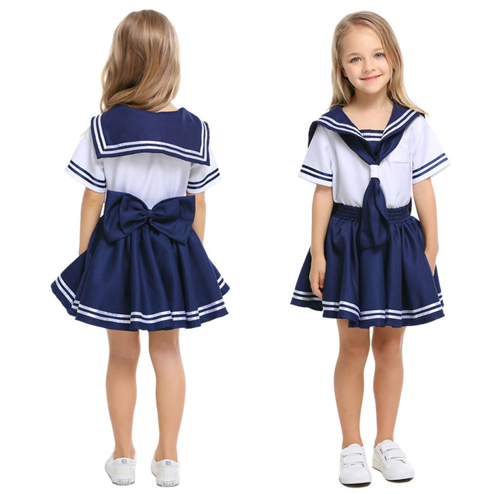 Kids Sailor Navy Costume Children Boys Girls Japanese School Uniform Child Carnival Fancy Dress Suit Cosplay Performance Skirt