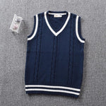 British Preppy School Girl Sleeveless Jk Sweater Vest School Uniform V-neck Japanese Boys And Girls Students Korean Knitted Vest
