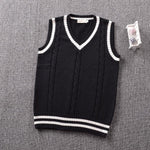 British Preppy School Girl Sleeveless Jk Sweater Vest School Uniform V-neck Japanese Boys And Girls Students Korean Knitted Vest
