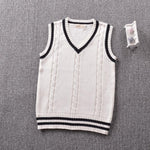 British Preppy School Girl Sleeveless Jk Sweater Vest School Uniform V-neck Japanese Boys And Girls Students Korean Knitted Vest