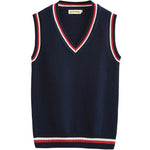 British school girl Sleeveless Sweater Vest School Uniforms V-neck Japanese Boys And Girls Students Korean Knitted Vest