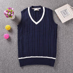 British Preppy School Girl Sleeveless Sweater Vest School Uniforms V-neck Japanese Boys And Girls Students Korean Knitted Vest