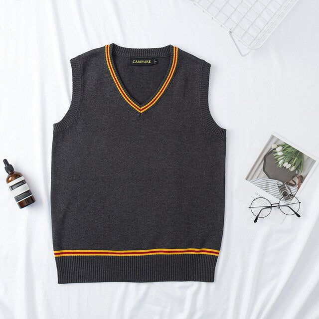 School Uniform Sweater Coat For Boys Anime Cosplay Costumes Men And Women Gray V-neck Cardigan Outerwear Sweater Sleeveless vest
