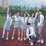 Japanese School Girl Uniform Costume jk High School Students Clothes Set Womens Pleated Skirt Cute Cosplay Sailor Suit Set