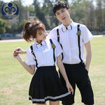 Students School Uniform Decorate Strap Decoration Short Sleeve School Wear Short-sleeved 2pcs Middle School Clothes D-0565