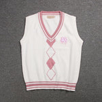 British Korean School Girl Sleeveless Sweater Vest School Uniforms V-neck Japanese Boys And Girls Students Korean Knitted Vest