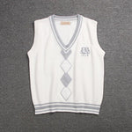 British Korean School Girl Sleeveless Sweater Vest School Uniforms V-neck Japanese Boys And Girls Students Korean Knitted Vest