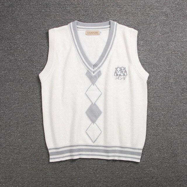 British Korean School Girl Sleeveless Sweater Vest School Uniforms V-neck Japanese Boys And Girls Students Korean Knitted Vest