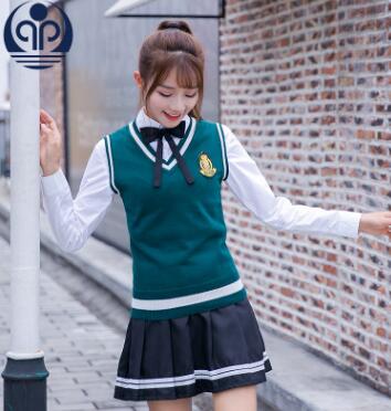 Student School Uniform 4pcs Winter Boy Girls Japanese Students Wear Tenneger College Uniforms Girls Boys Sweater Costume D-0548