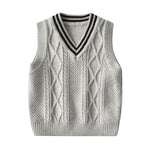 Autumn Vest Boy Pullover Sweetheart collar Waistcoat Girl Leopard Knitted School Uniform Winter Baby Clothes Sleeveless Sweaters