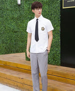 Yong Students Uniform Boy Girls Academic Summer Junior High School Costumes Men's and Women's Graduating Class Suit  D-0231