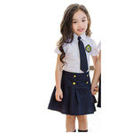Children Korean Japanese Student Formal Preppy School Uniforms Girls Boys Kids Birthday Shirt Skirt Pants Tie Clothes Suit A29