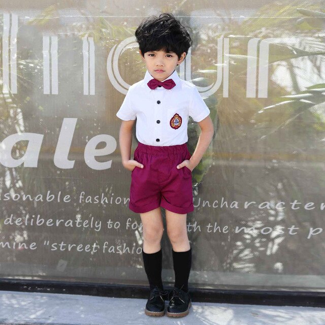 Children Korean Japanese Student Formal Preppy School Uniforms Girls Boys Kids Birthday Shirt Skirt Pants Tie Clothes Suit A29