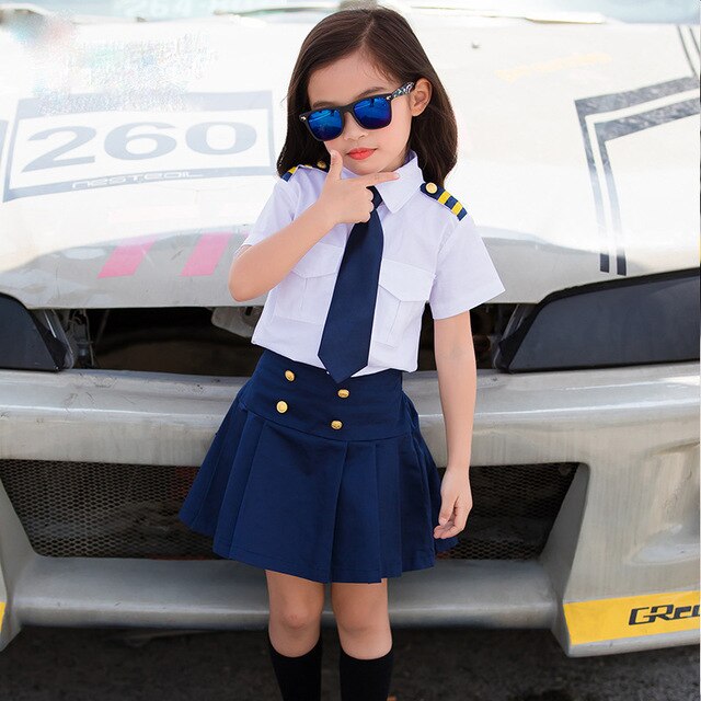 Kids Summer School Uniform Class Suit Tie T-shirt Skirt Shorts 2pcs Baby Boys Girl Choral Uniforms Children Clothing Set X3